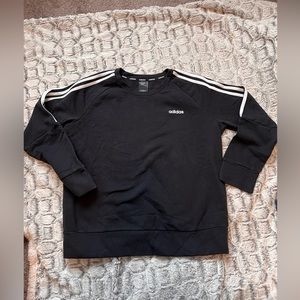 Black adidas three strip sweatshirt